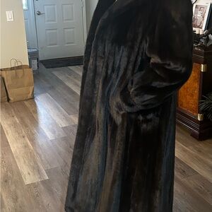 Elegant Black Faux Fur Coat